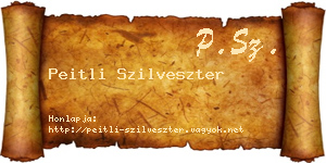 Peitli Szilveszter névjegykártya